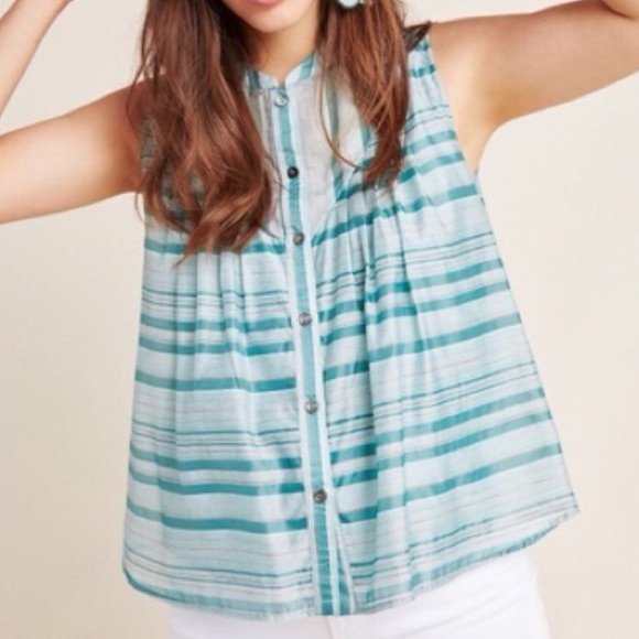 Anthropologie | Teal A-Line Blouse - Picture 1 of 7
